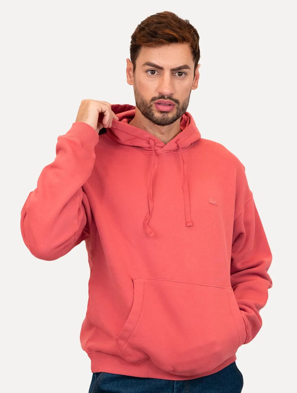 Moletom Lacoste Masculino Loose Fit Hoodie Rosa