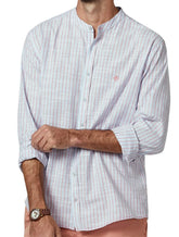 Camisa Dudalina Masculina Comfort Slub Cotton Listrada Rosa / Azul Claro