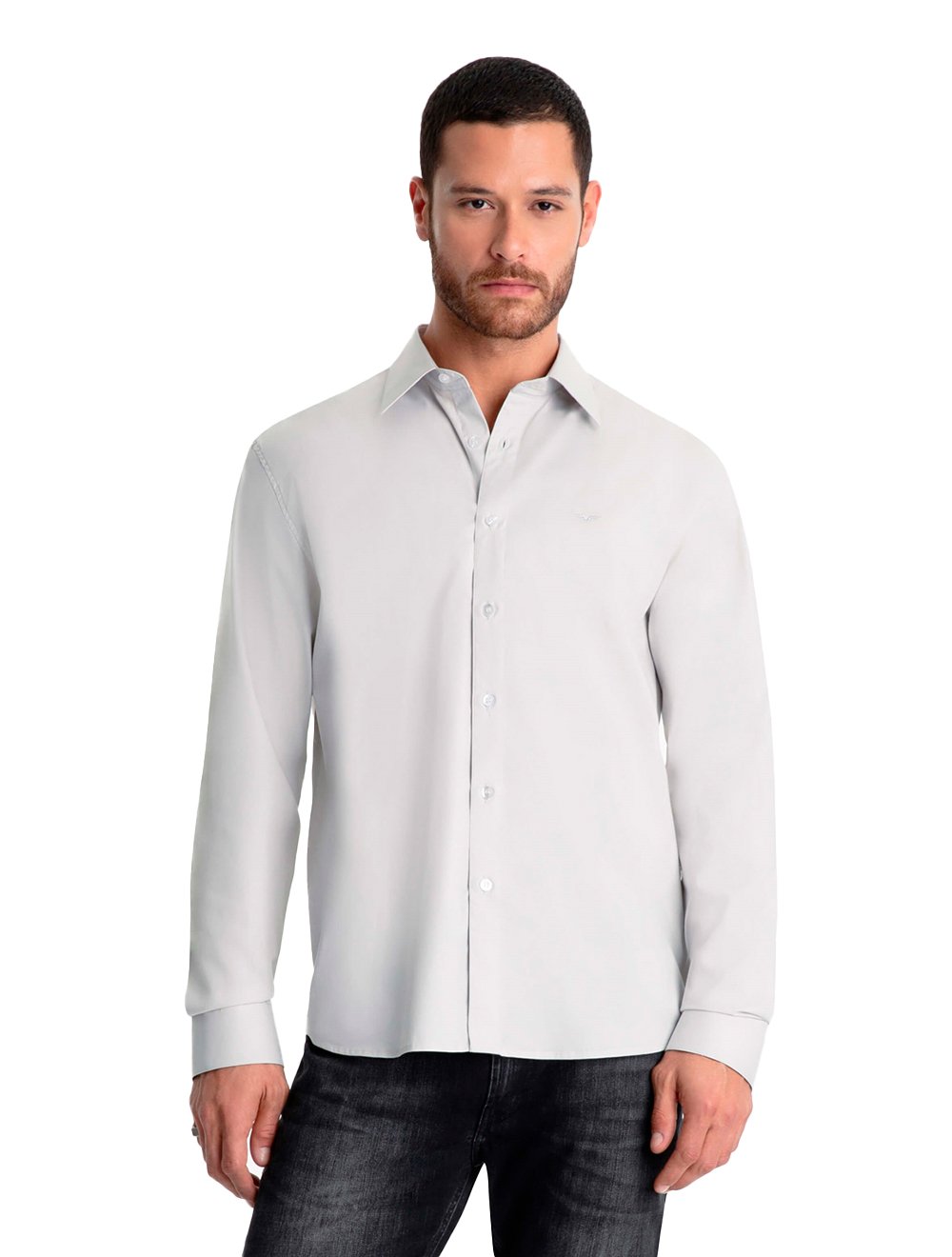 Camisa Ellus Masculina Tricoline LY Classic Anatomic Branca
