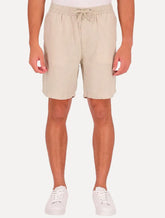 Short Calvin Klein Masculino Elástico Linen Cáqui Médio