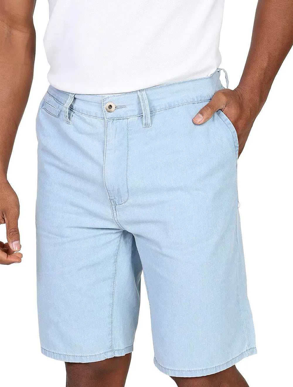 Bermuda Lacoste Masculina Sarja Chino Classic Azul Claro