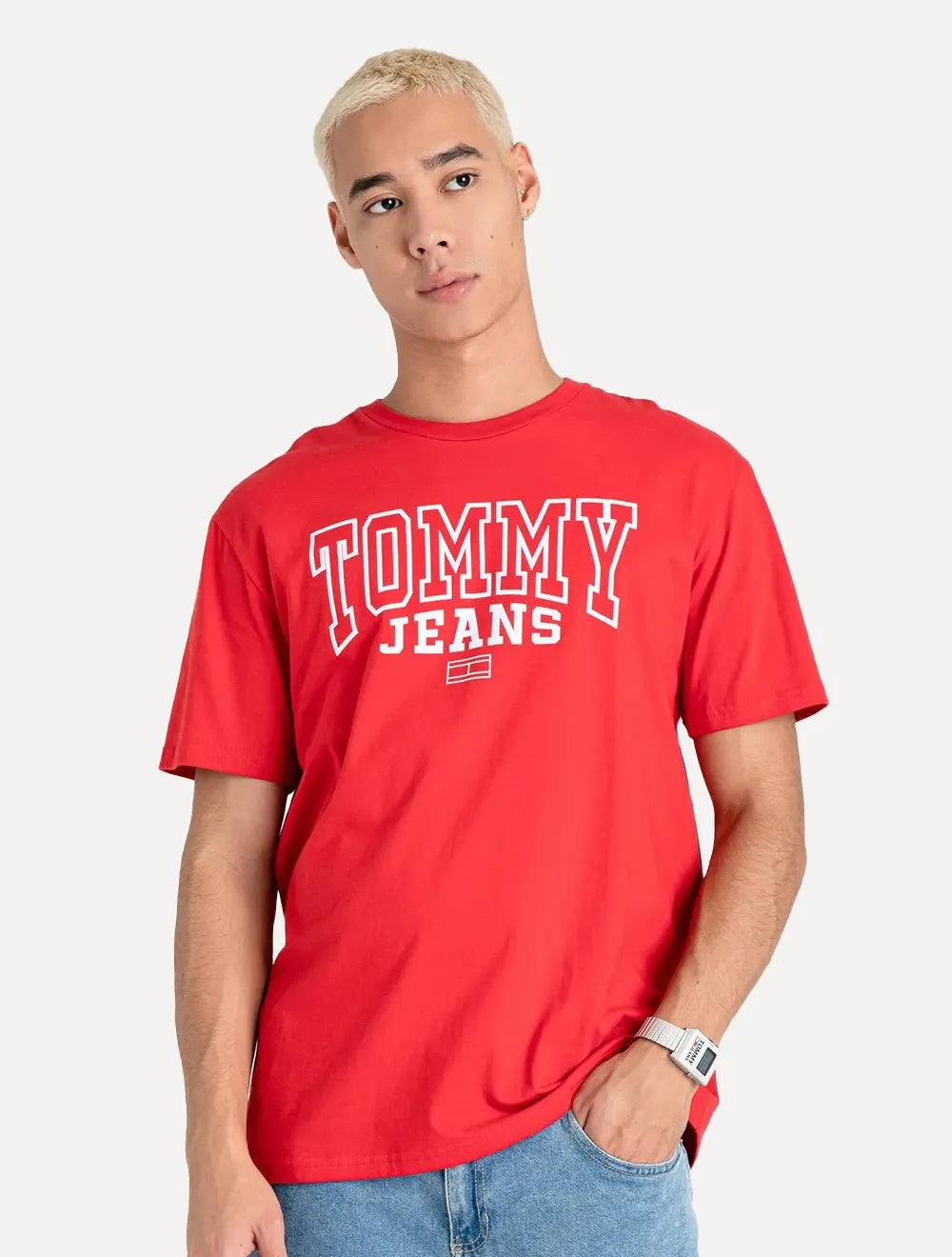 Camiseta Tommy Jeans Masculina Arc Entry Graphic Vermelha
