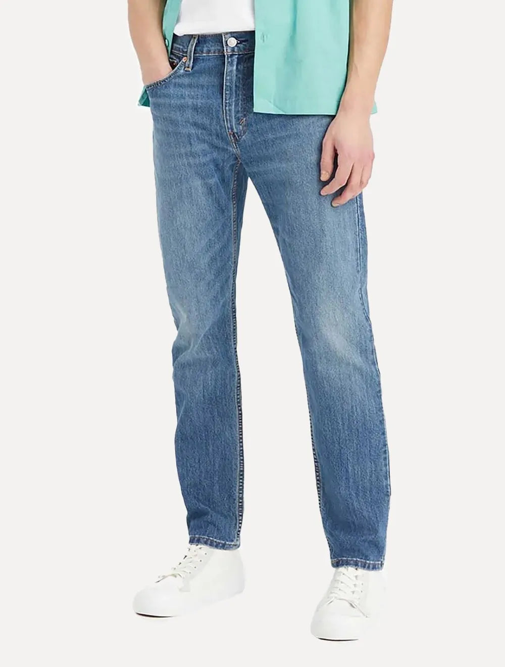 Calça Levis Jeans Masculina Regular 502 Taper Stretch Cool Denim Azul