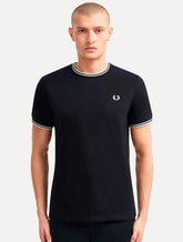 Camiseta Fred Perry Masculina Regular Twin Tipped Azul Marinho