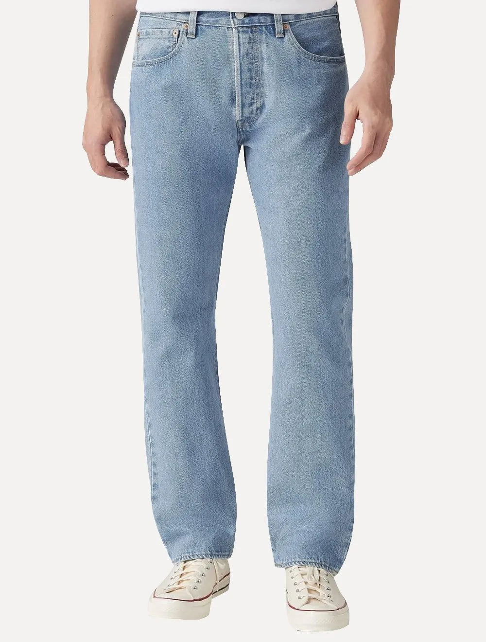 Calça Levis Jeans Masculina 501 Original Crystal Clear Stretch Clara