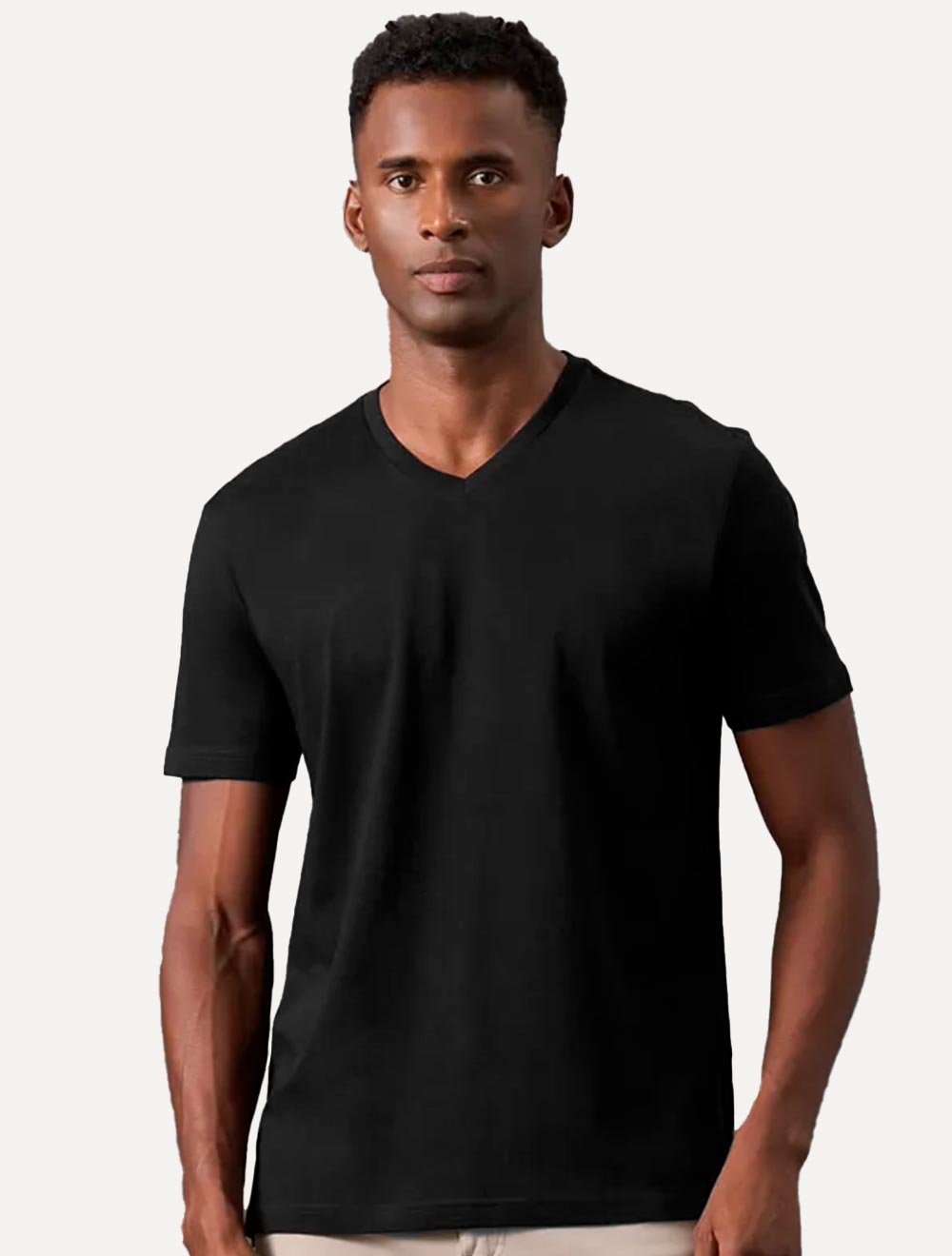 Camiseta Calvin Klein Jeans Masculina Gola V Essentials Logo Lateral Preta