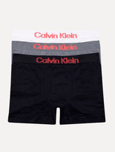 Cuecas Calvin Klein Underwear Trunk Seamless Outline Logo Branca Preta e Mescla Pack 3UN
