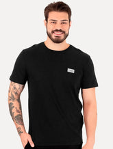 Camiseta Calvin Klein Jeans Masculina Logo Retângulo Since 1978 Preta