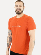 Camiseta Osklen Masculina Slim Rough Osksurf Handmade Laranja