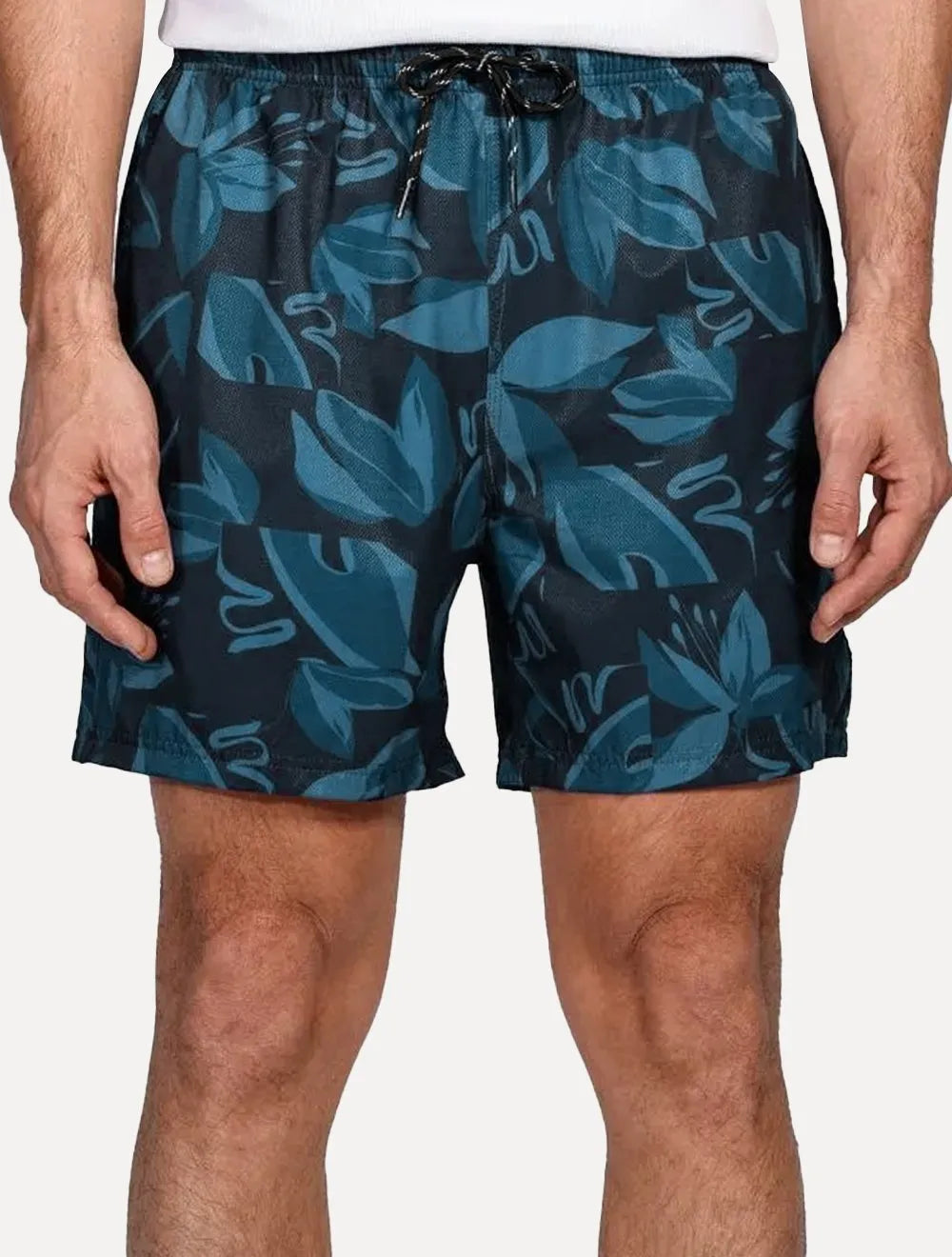 Short Aramis Masculino D'Água Elastico Flower Azul Marinho
