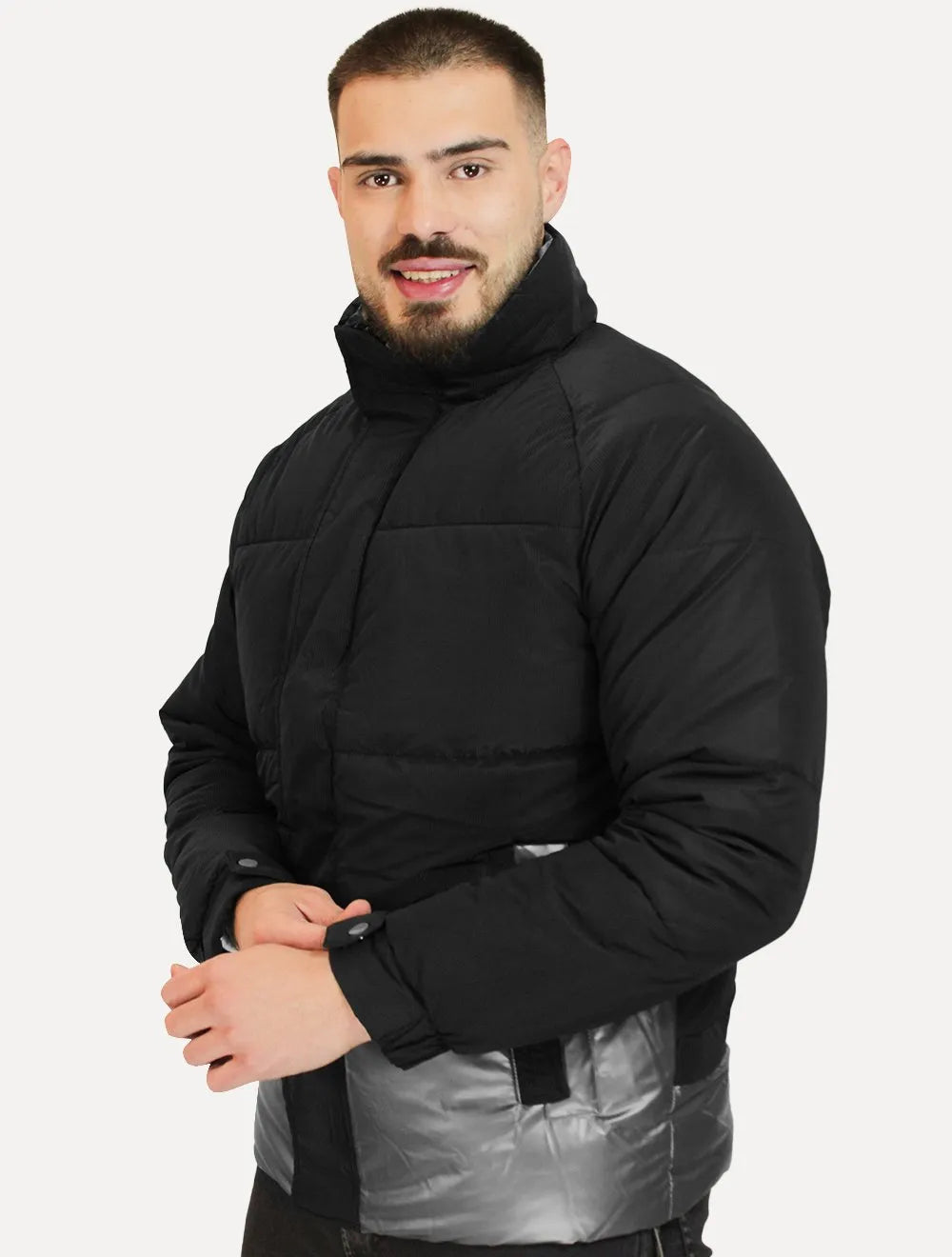 Jaqueta Masculina Puffer Reflective Preta