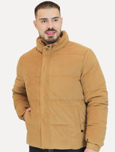 Jaqueta Dixen Masculina Puffer Veludo Cotelê Cáqui