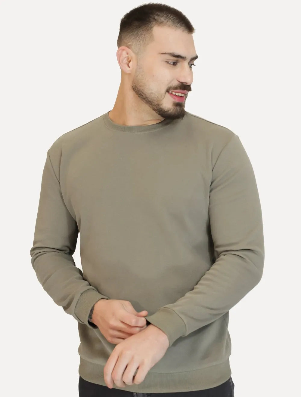 Moletom Masculino Crewneck Liso Verde