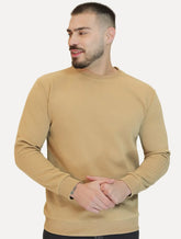 Moletom Masculino Crewneck Liso Cáqui
