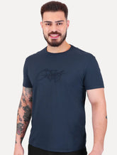 Camiseta Guess Masculina Signature Logo Triangle Azul Marinho