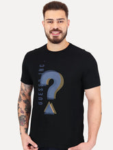 Camiseta Guess Masculina Logo Inc Question Preta