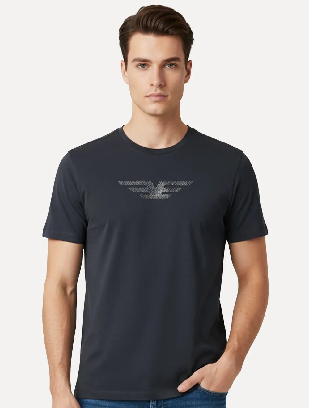 Camiseta Ellus Masculina Cotton Fine Easa Ray Classic Azul Marinho