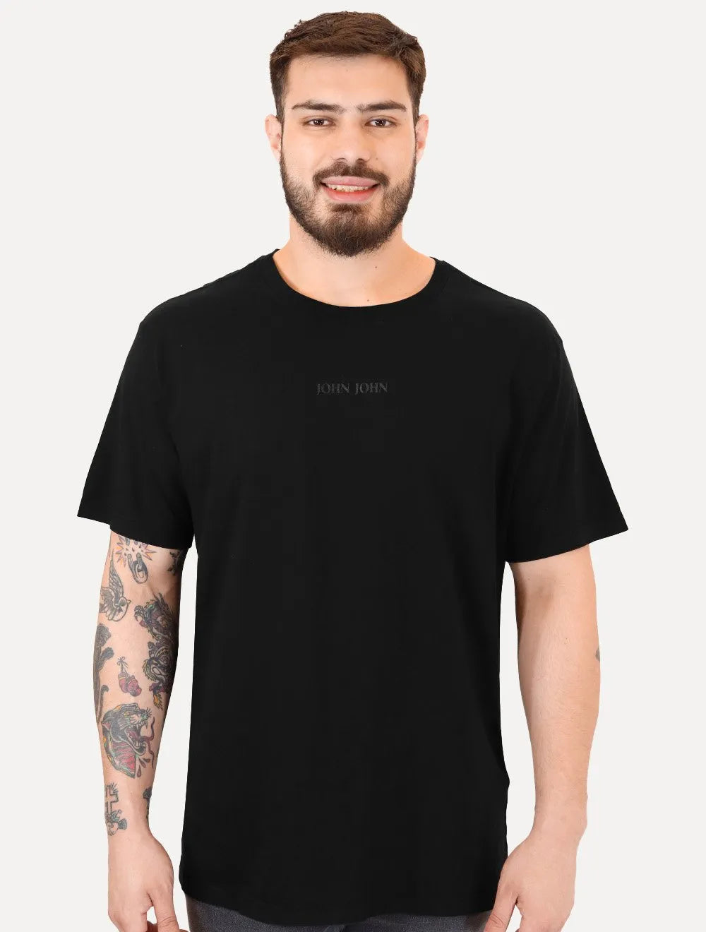 Camiseta John John Masculina Regular Clean Graphic Preto