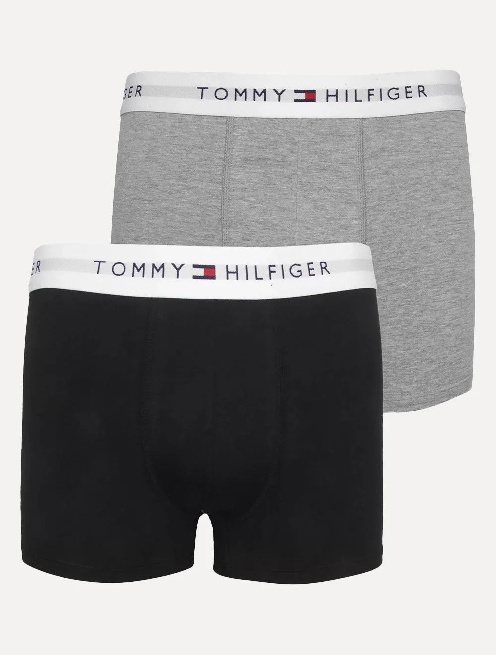 Cueca Tommy Hilfiger Cotton Stretch Boxer Trunk Preta/Cinza Pack 2UN
