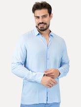 Camisa Colcci Masculina Relax Logo Azul Claro