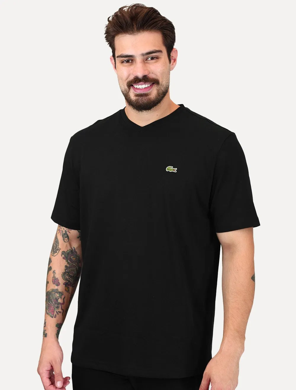 Camiseta Lacoste Masculina Sport Ultra-Dry V-Neck Preta