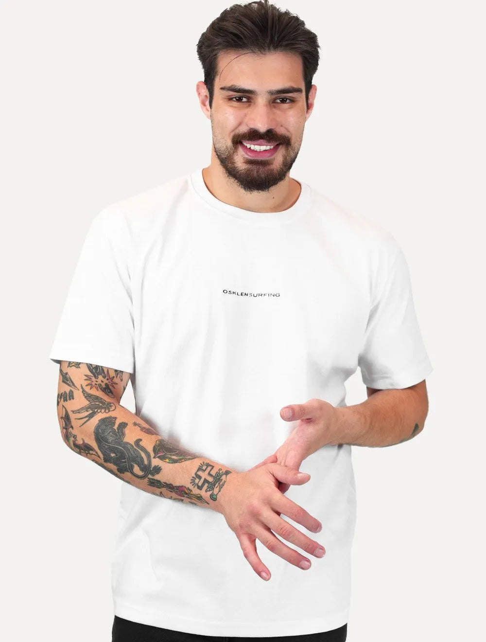 Camiseta Osklen Masculina Regular Big Shirt Tracking Snow Branca