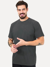 Camiseta Tommy Jeans Masculina Regular Jersey C-Neck Flag Chumbo