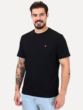Camiseta Calvin Klein Jeans Masculina CK Bordado Peito Preto