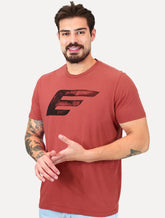 Camiseta Ellus Masculina Cotton Fine Maxi Splash Logo Vermelho Cereja