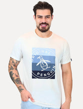 Camiseta Original Penguin Masculina Logo Listras Branca