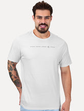 Camiseta Calvin Klein Jeans Masculina Meia Malha Logo Flow Branca