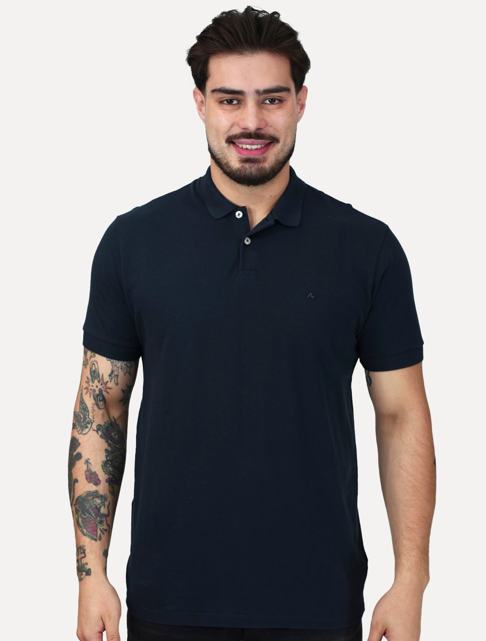 Polo Aramis Masculina Piquet Basic Mono Azul Petróleo