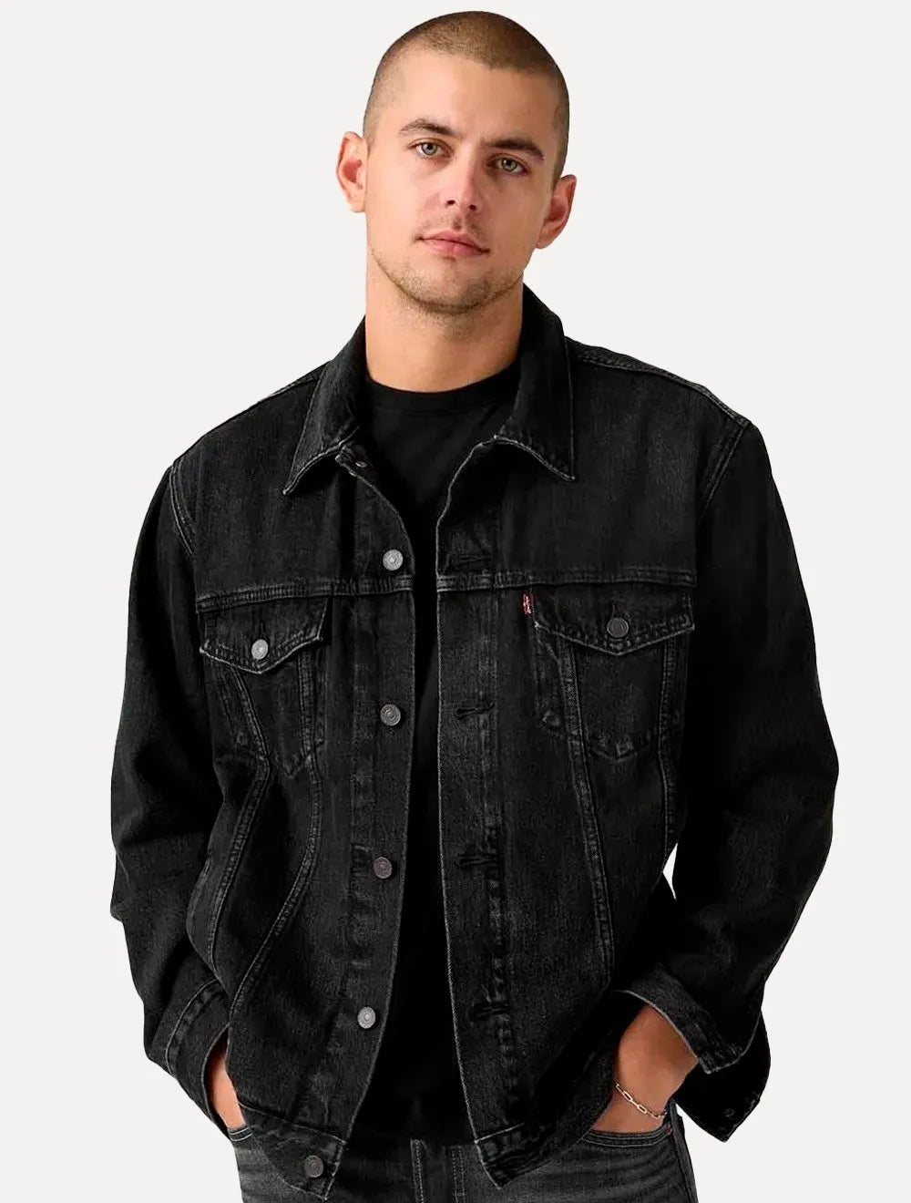 Jaqueta Levis Jeans Masculina Trucker Preta
