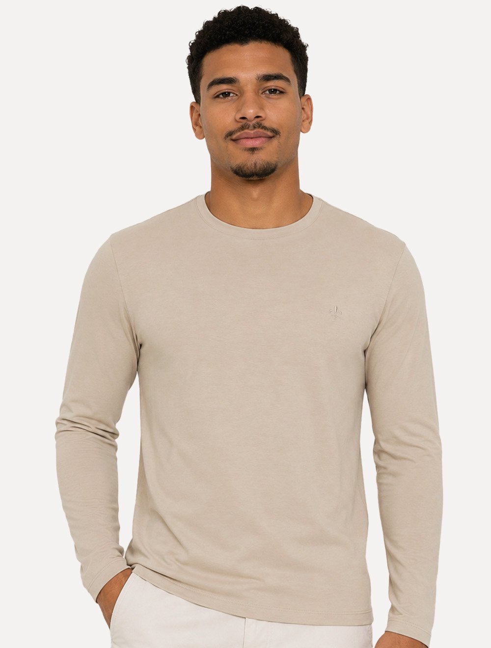 Camiseta Dudalina Manga Longa Cotton Flex Cáqui