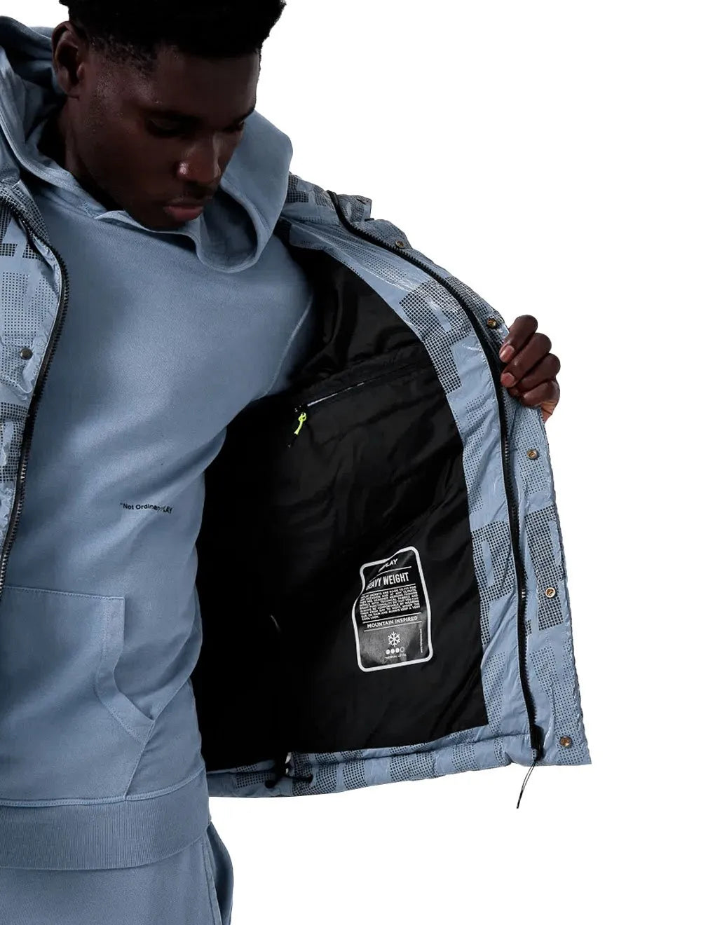 Jaqueta Replay Masculina Overtop Puffer Azul Claro