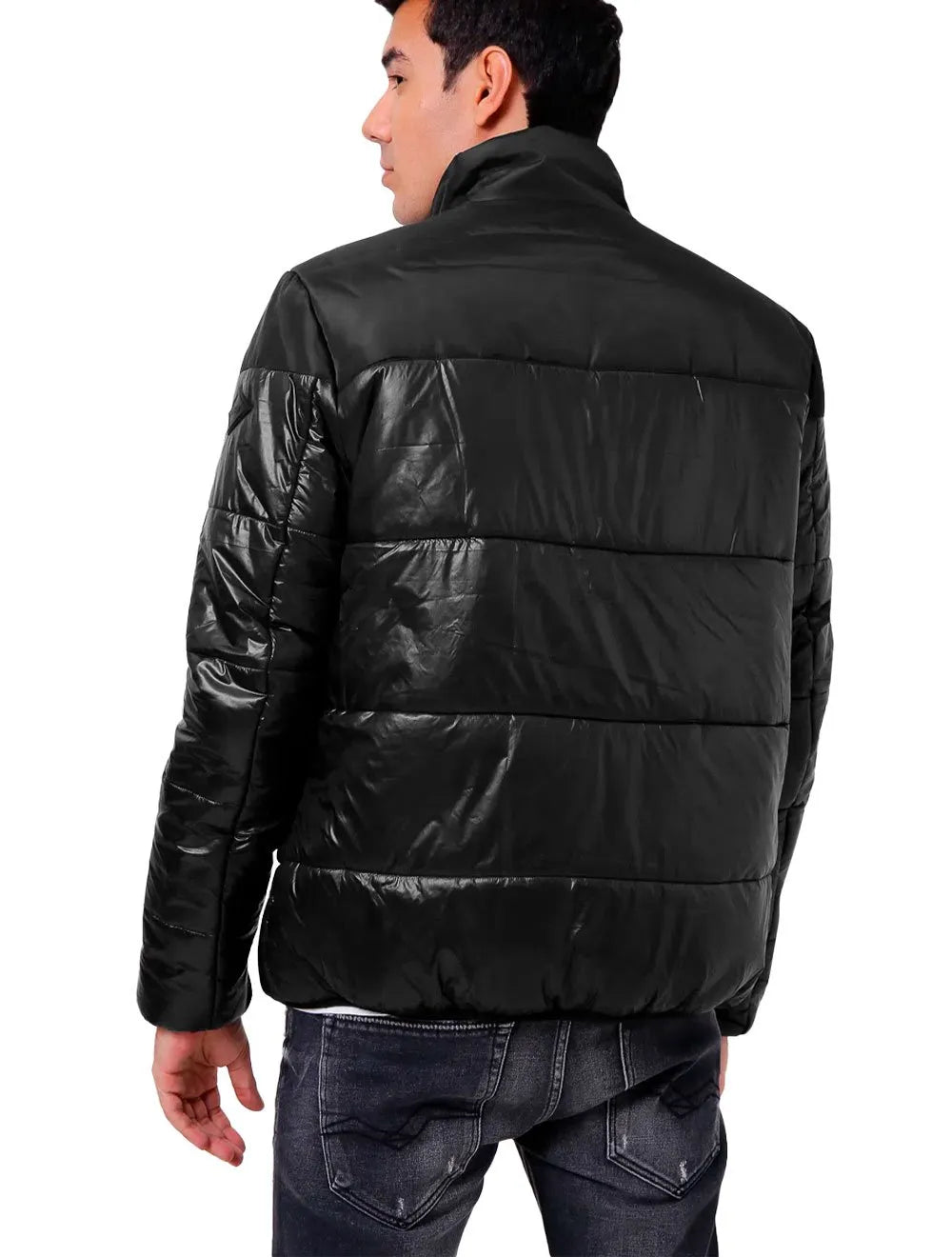 Jaqueta Replay Masculina Nylon Bicolor Preta