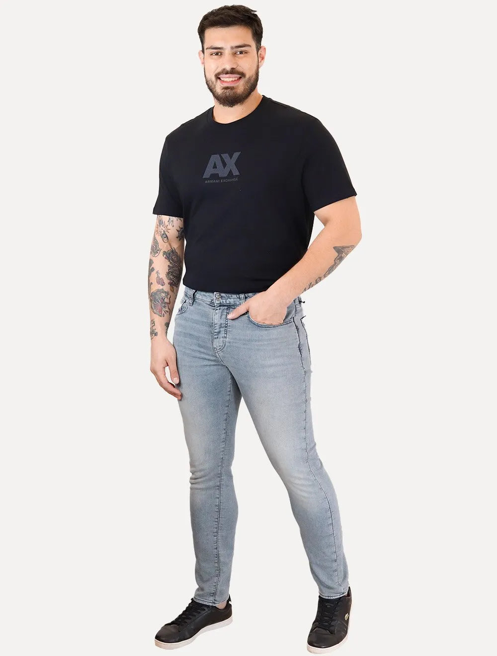 Calça Jeans Armani Exchange Masculina J14 Slim Fit Azul Claro