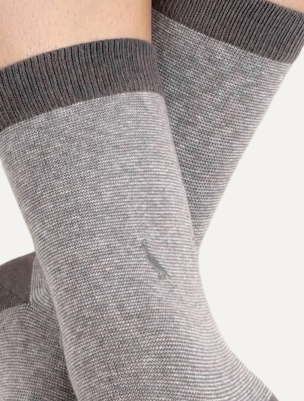 Meia Reserva Masculina Cano Alto Listrada Cinza