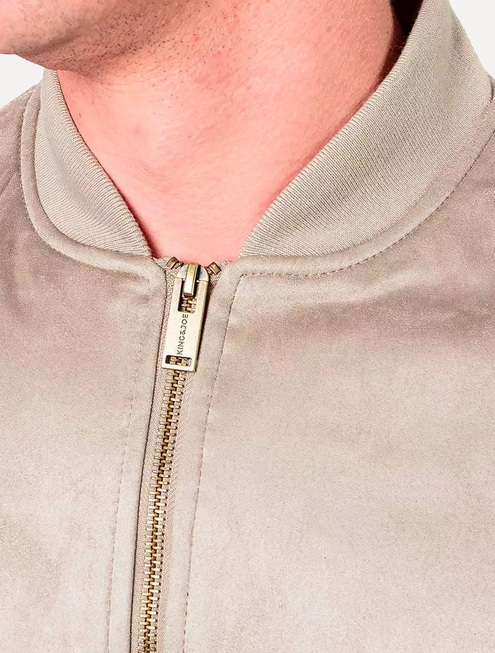 Jaqueta King & Joe Masculina Suede Bomber Cáqui