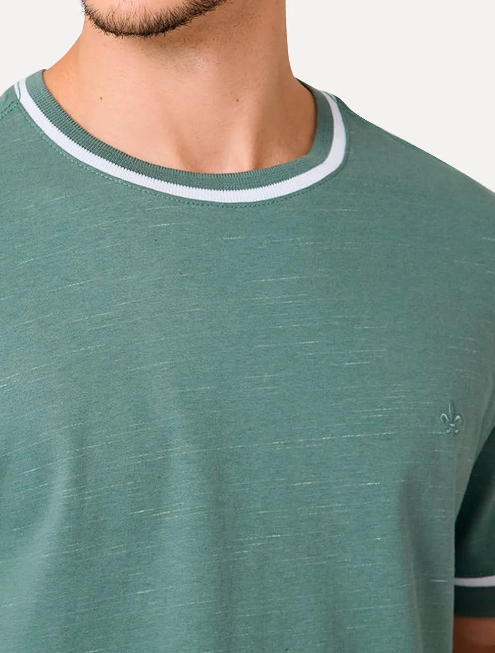 Camiseta Dudalina Masculina Flame Bicolor Verde Médio