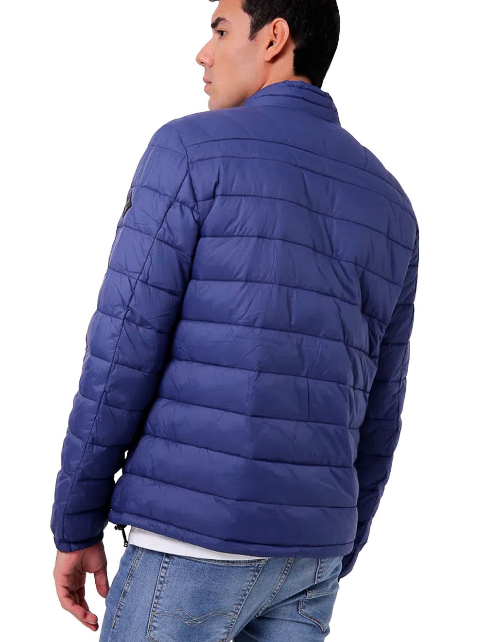 Jaqueta Replay Masculina Nylon Matelassê Azul Escuro