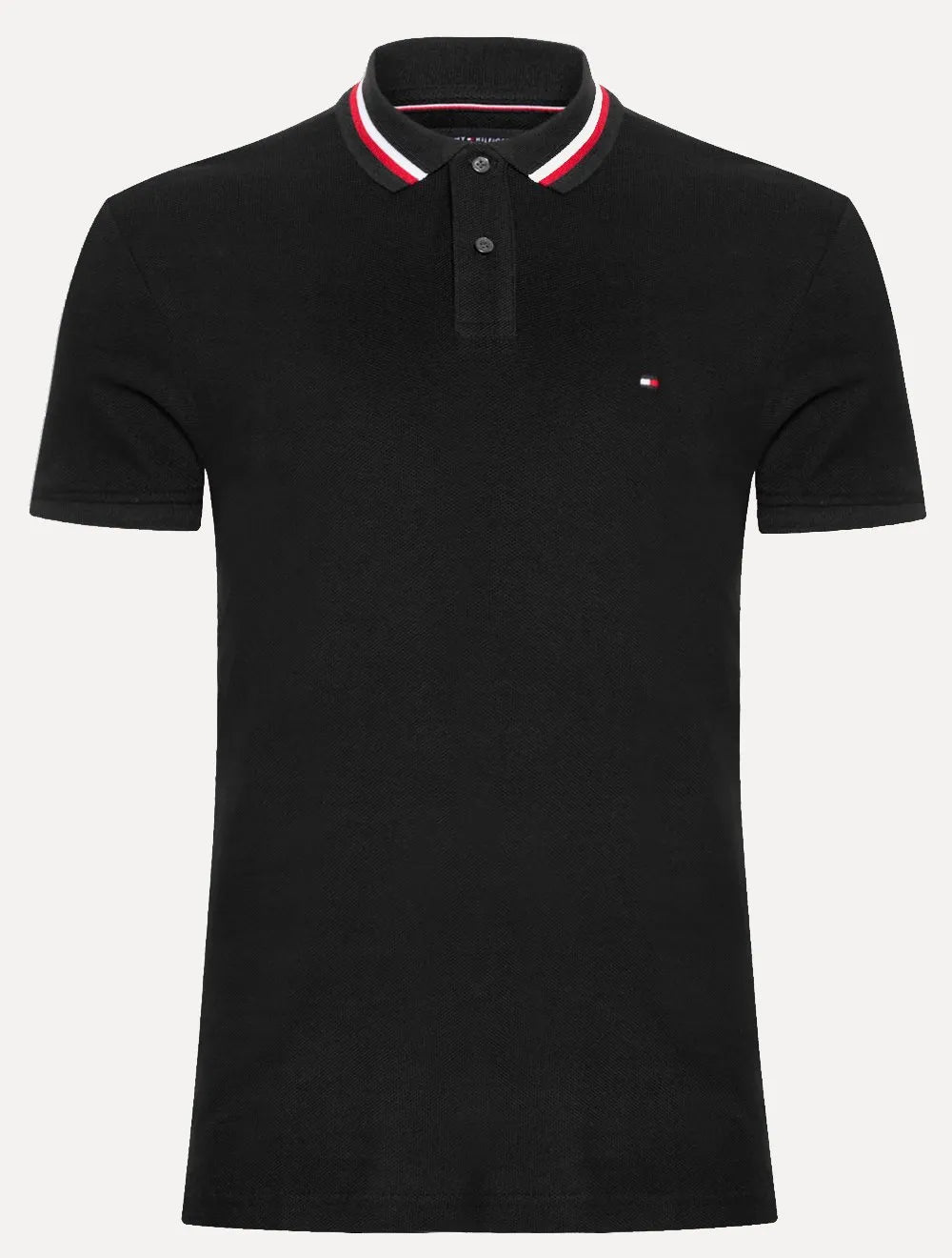 Polo Tommy Hilfiger Masculina Regular Fit Collar Preto