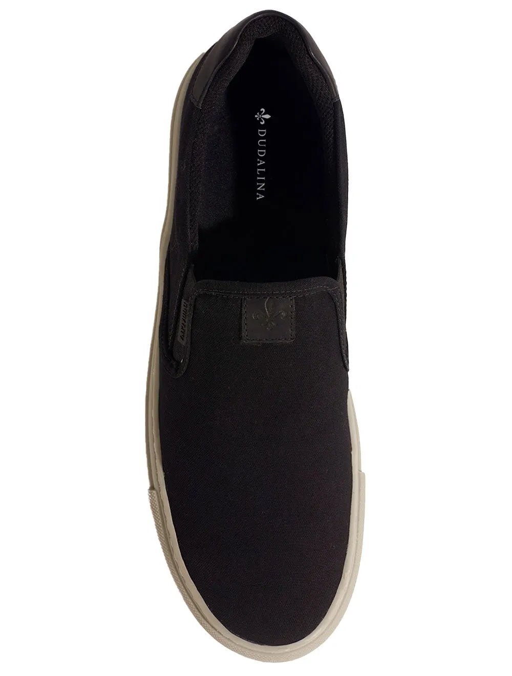 Tênis Dudalina Masculino Zara Slip On Lona Mistral Napa Logo Preto