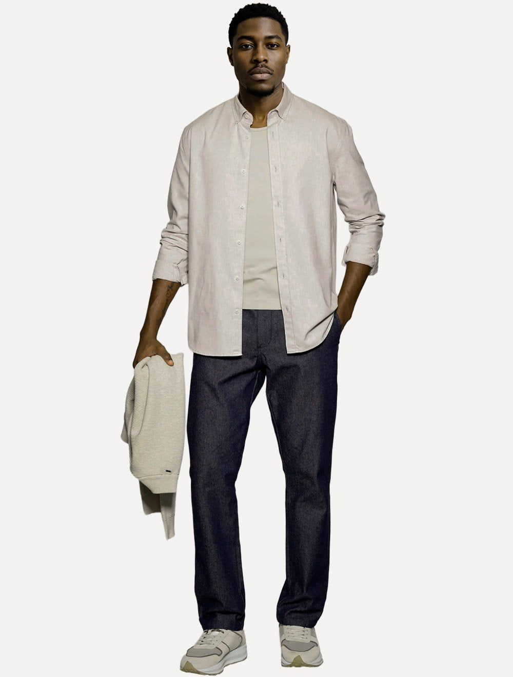 Camisa Aramis Masculina Slim Oxford Planalto Caquí Médio