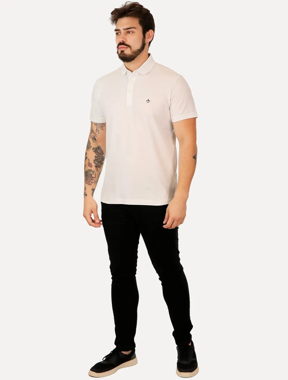 Polo Dudalina Masculina Piquet Comfort Pima Branca