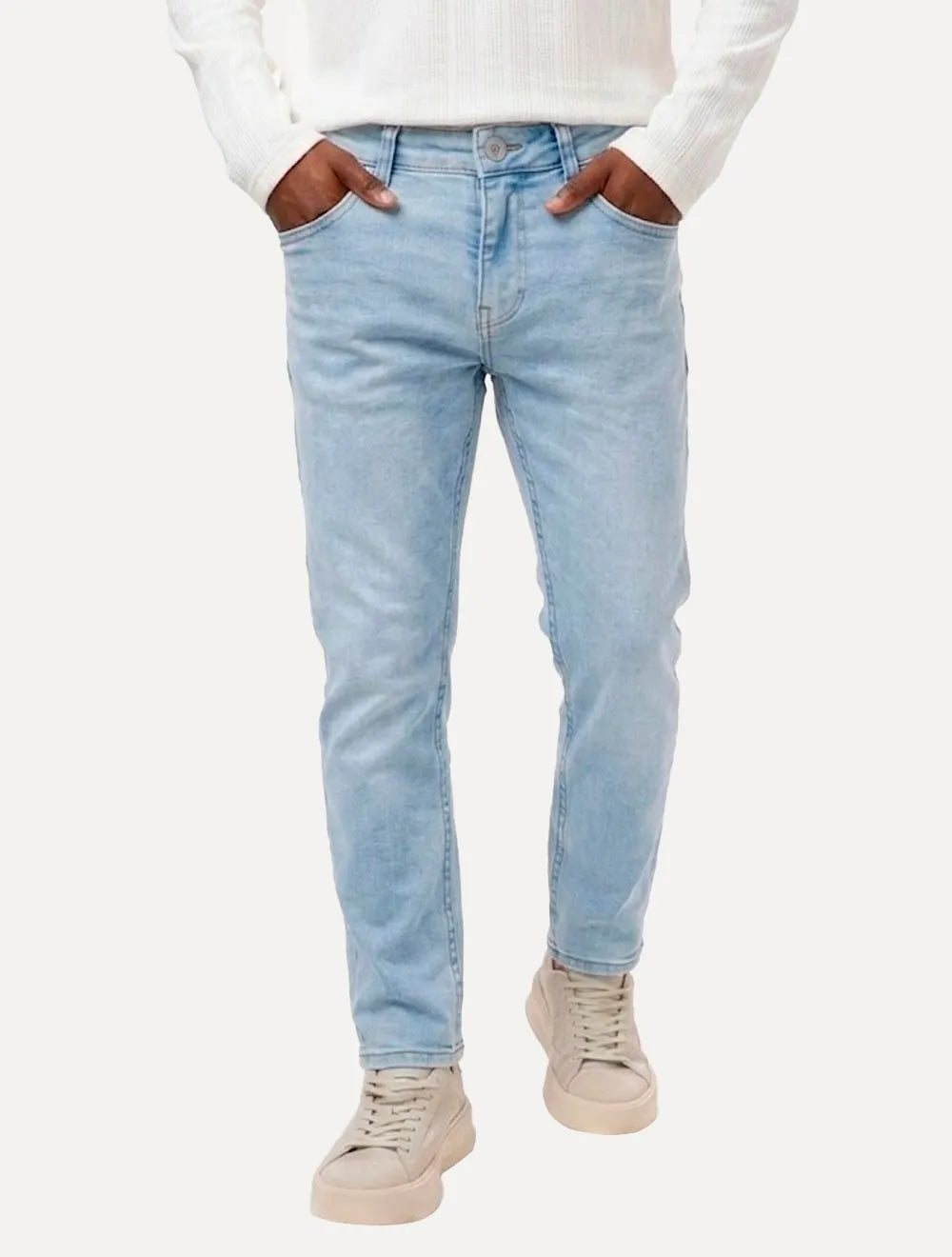 Calça King & Joe Jeans Masculina Flex Denim Dark Blue Skinny Azul Claro