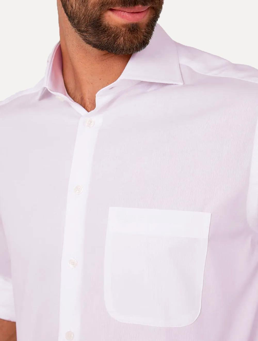 Camisa Dudalina Masculina Comfort Tricoline Lisa Rosa Claro