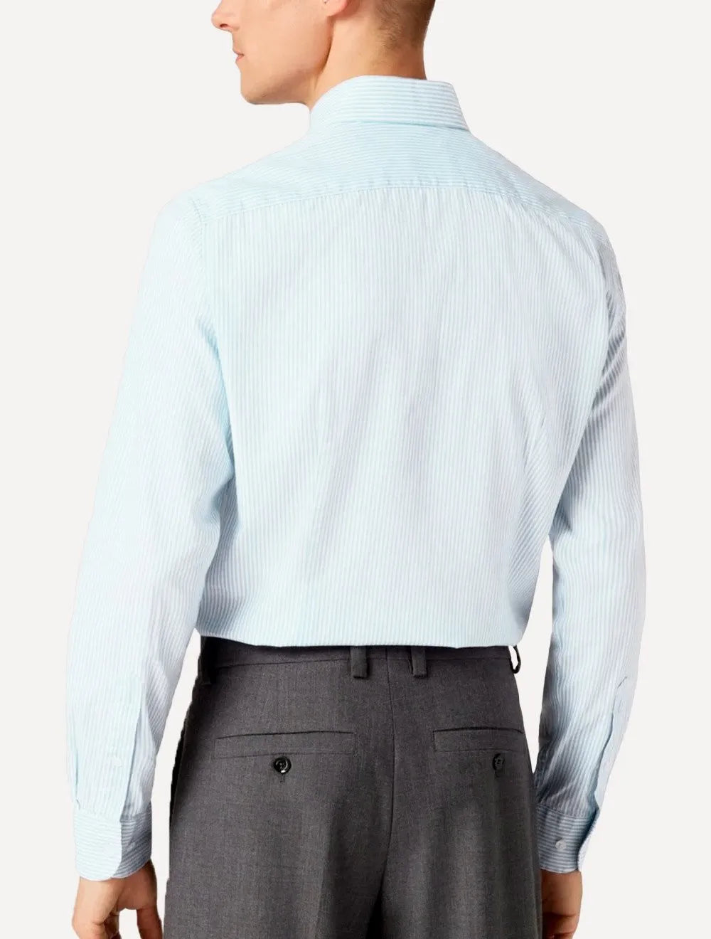 Camisa Tommy Hilfiger Masculina Regular Striped Poplin Azul Claro