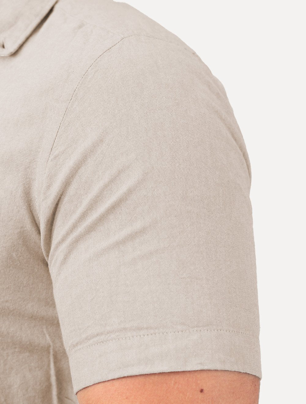 Camisa Aramis Masculina Manga Curta Slim Oxford Planalto Cáqui