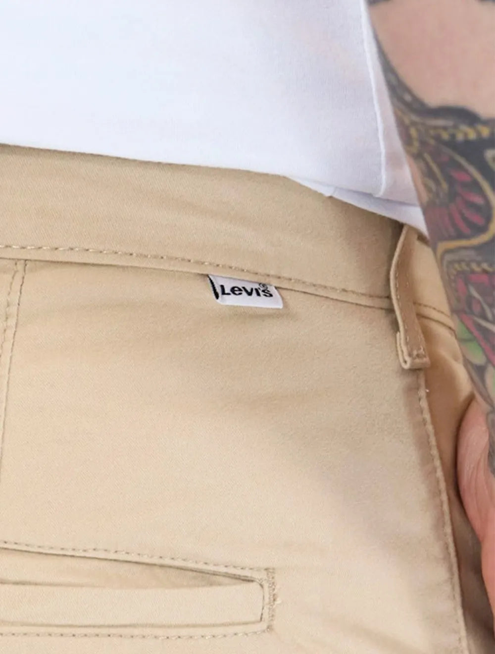 Bermuda Levis Masculina Sarja Chino Straight Cáqui Claro